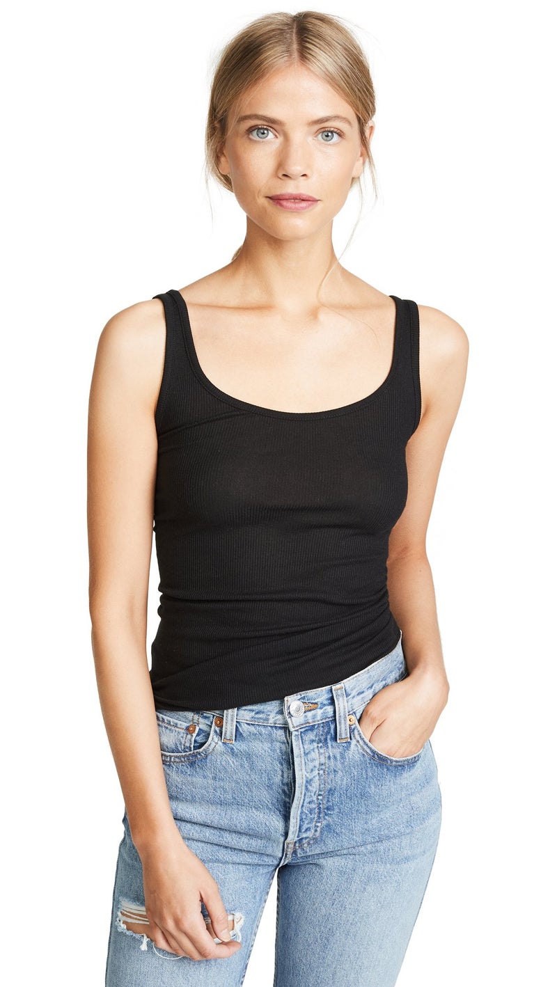 Vince Womens Scoop Neck Tank, Black, X-Small US - Image 1